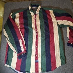 Coliseum Authentic Jeans Wear Vintage Vertical Stripe Multicolored Longslve 997